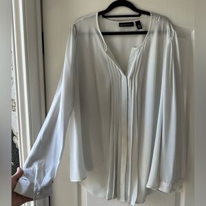 greyish white chiffon blouse